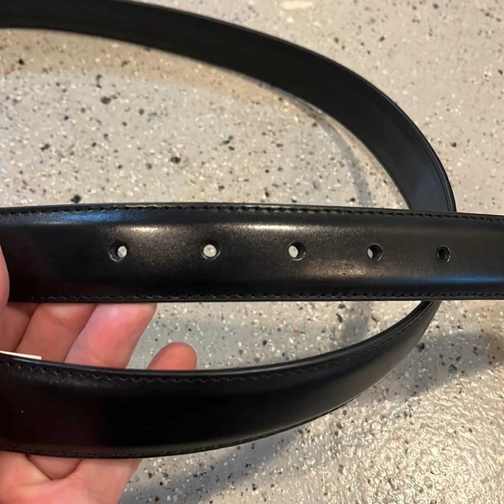 MURPHY & HARTELIUS UNISEX LEATHER PILOT BELT BLACK SIZE 44 NEW WITHOUT TAGS
